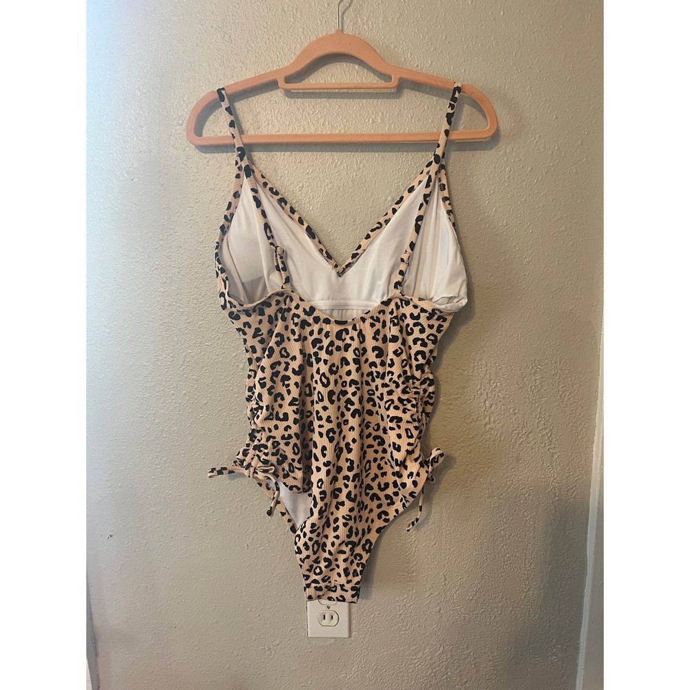 Shade & Shore Leopard animal Print one piece Swimsuit Size XL - Picture 7 of 8
